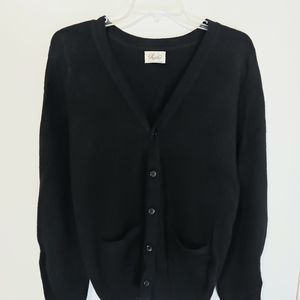 Women's Regent v-neck cashmere sweater, 100% cashmere, color black,